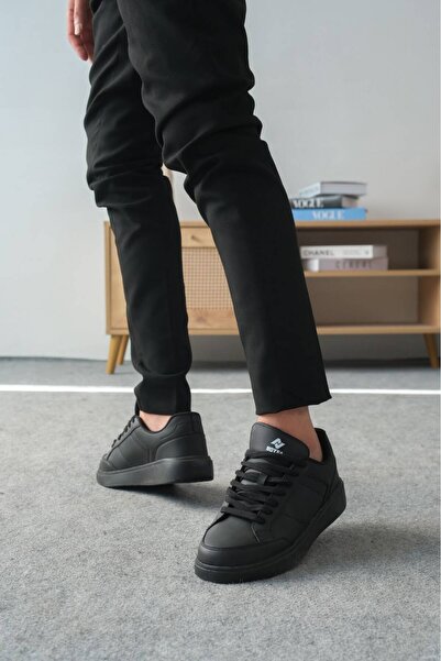 Kuback Akb-N16 Black Leather Black Sole Lace-Up Casual Men's Shoes