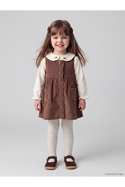 LC Waikiki Velvet Baby Girl Gilet Dress and T-Shirt