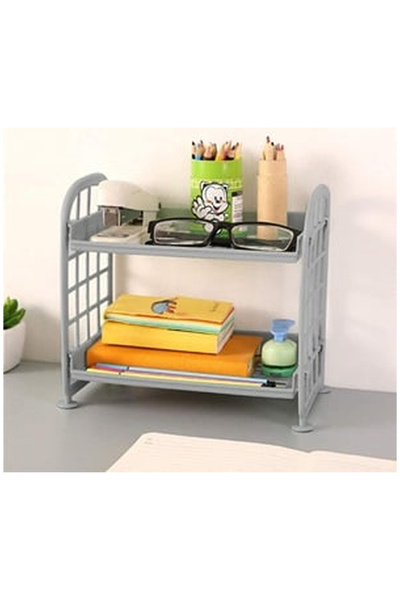 OEM Etajera din Plastic Gri cu 2 Nivele 22x14x20.5cm