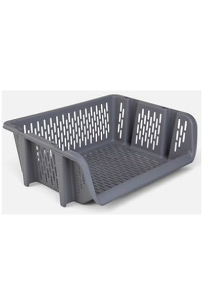 OEM Подреждащ се антрацитов пластмасов кош 39x30.5x13см