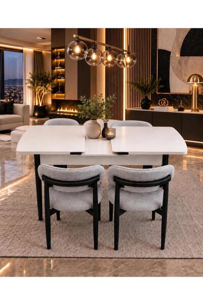 UZMHOME SFM Serisi 80 x 130 Mutfak Masası Takımı Salon Takımı Mutfak Masası