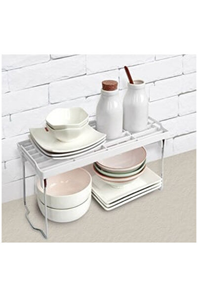 OEM Raft Pliabil Alb din Plastic cu Picioare Metalice 30x14x15.5cm
