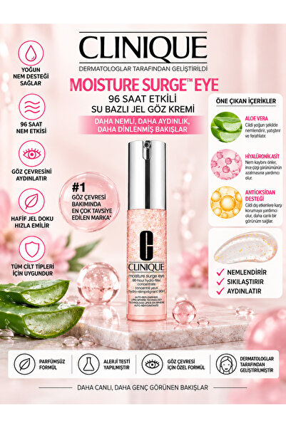 Clinique Moisture Surge Eye 96H 15 ml – Peptit İçerikli Nem ve Sıkı Görünüm D...