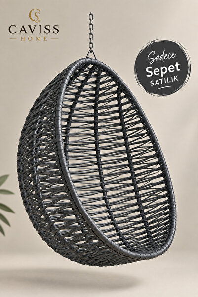 cavisshome CAVISS HOME Makrome Salıncak Sepeti | Askılı Bahçe Balkon Teras Se...