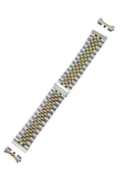 Azzuro Jübile Modeli Gold Ve Çelik İki Renk Metal Saat Kordonu-22 MM