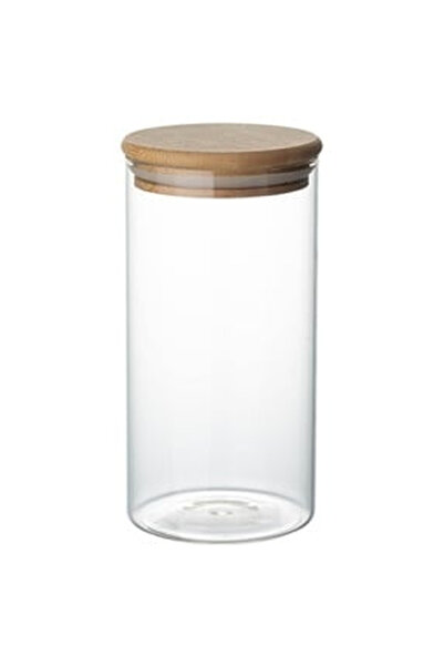 OEM Borcan Depozitare din Sticla Ignifuga Transparenta cu Capac de Bambus 750ml