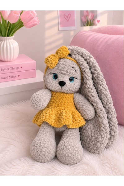 El Emeği Kadife Peluş Tavşan Amigurumi Oyuncak