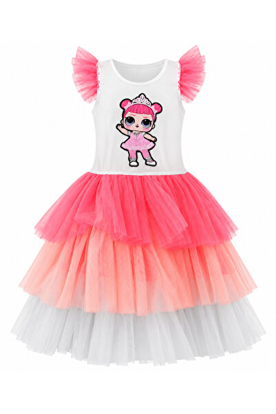 Lizsa Girl's New Season Pink Lol Doll Costume Birthday Party Year-End Show Dress