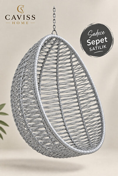cavisshome CAVISS HOME Makrome Salıncak Sepeti | Askılı Bahçe Balkon Teras Se...