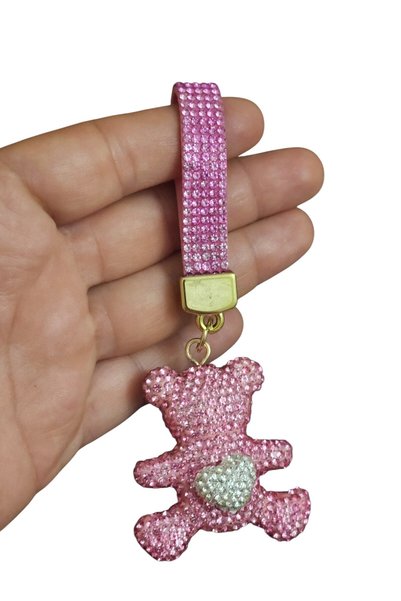 OUEEN ELİZABETH سلسلة مفاتيح وحقيبة إكسسوارات مزينة بحجر الكريستال