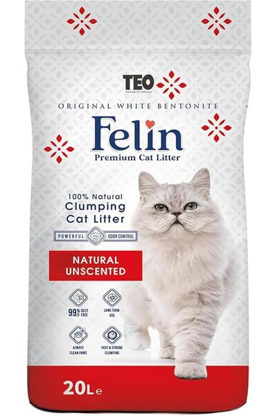 TeoScrubs Felin Cat Litter Clumping 100% Natural Bentonite, Clumping 99.5% Du...