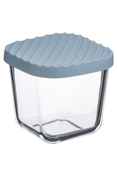 OEM Caserola din Sticla cu Capac din Plastic Albastru Gri 350ml