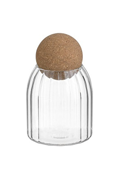 OEM Borcan din Sticla Transparenta cu Capac din Pluta 490ml