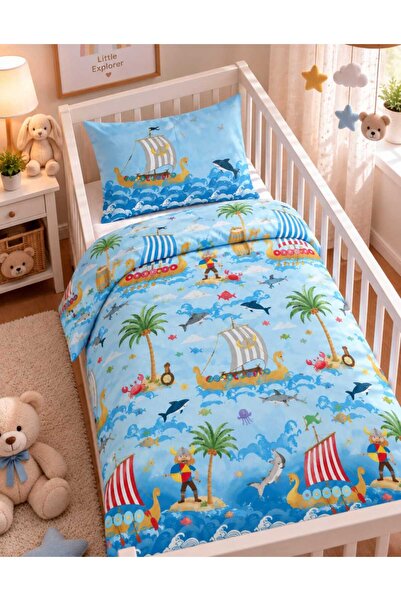 ZIY Collection Kids Series Ship Themed Baby Duvet Cover Set 100X140 cm + Pill...