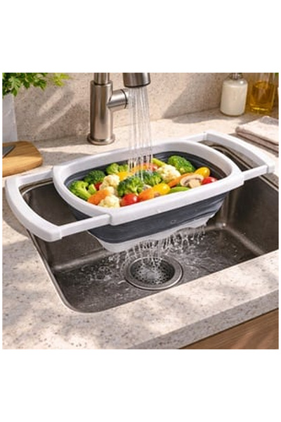 OEM Foldable Plastic Colander 38x26.3x12cm - 5.5L