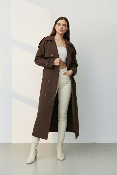 Durivya Düğme Detaylı Oversize Trençkot