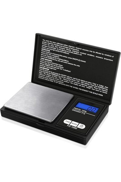 SCIENISH ميزان جيب رقمي بشاشة LCD سعة 1000 جرام / دقة 0.1 جرام للمجوهرات والذهب