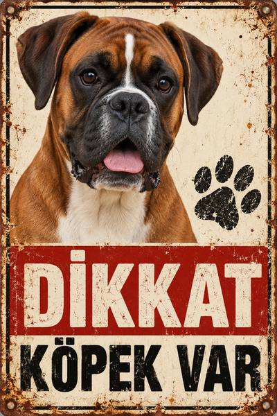 Lucena Boxer Caution Dog Present Metal Sign Retro Decorative Warning Sign 15X...