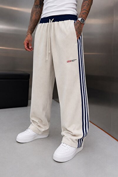 NOMARC Krem FİTİLLİ İNCE KADİFE BAGGY EŞOFMAN ALTI