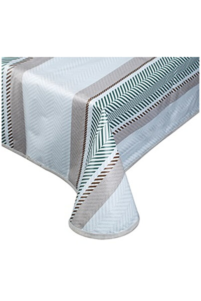OEM Summer Tablecloth with Green Zigzag Pattern & Stripes Made of Plastic 180...