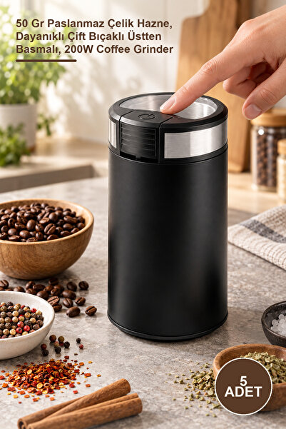 Yenilig 5 Pieces Coffee and Spice Grinder Machine – 50 Gr Stainless Steel Bow...