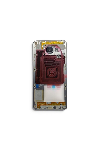 NewOrg A510 Orta Kasa Galaxy A510 Uyumlu Siyah Renk Orta Kasa Çerçeve + Ses Açma ON OFF Tuş Plastik Kamera Camı Hoparlör NFC Koyu Gri