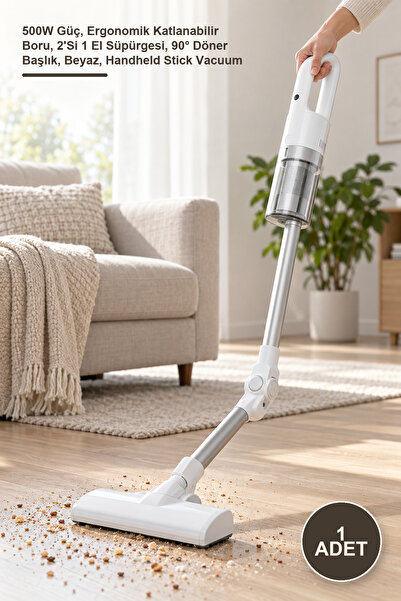 Yenilig 1 Adet Dikey Elektrikli Süpürge – 500W Güç, Ergonomik Katlanabilir Bo...