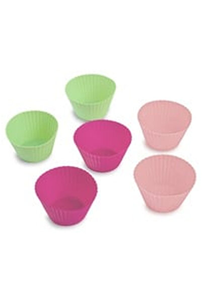 OEM 3-Color Silicone Cupcake Molds Ø9x5cm - 6 pcs