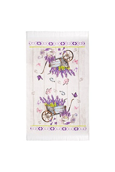 OEM White Cotton Kitchen Towel with Lavender Pattern 60x35cm