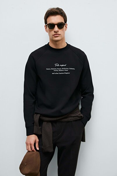 Lufian 112030199 Cole Erkek Sweatshirt SİYAH