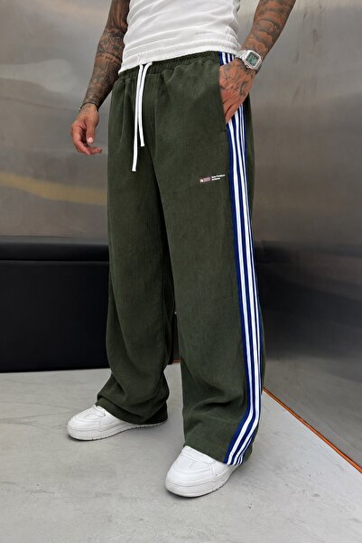 NOMARC Haki FİTİLLİ İNCE KADİFE BAGGY EŞOFMAN ALTI