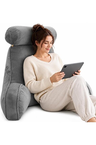 urevo Reading Pillow with Arms and Detachable Neck Roll - Memory Foam Reading...