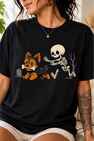 barsdepo Tricou cu imprimeu Halloween pentru câini, tricou unisex supradimens...