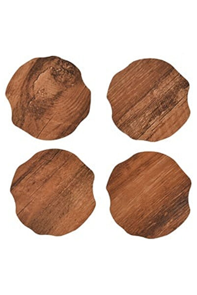 OEM Brown PVC Cup Holder Log 10cm - 4pcs