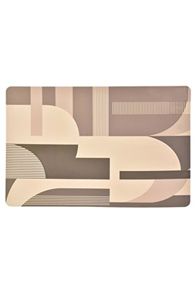 OEM Beige Brown Plastic Plate Holder with Geometric Pattern 43.5x28.5cm
