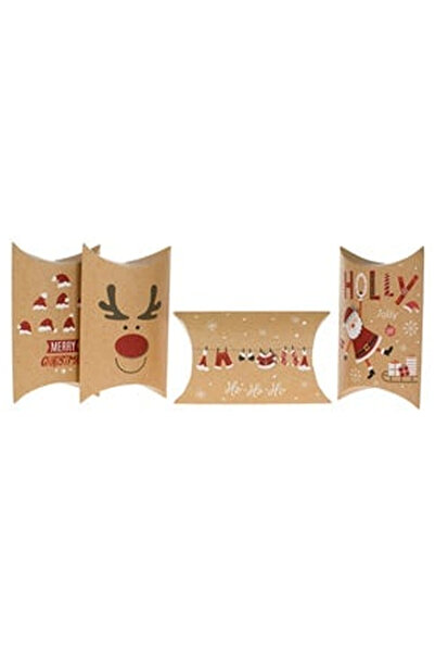 OEM Cardboard Envelope Boxes for Sweets 4 Different Christmas Designs Kraft G...