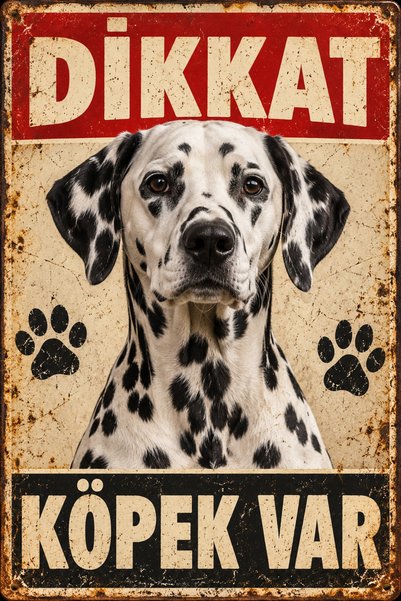 Lucena Dalmatian Beware of Dog Metal Sign – Retro Decorative Warning Sign 15X...