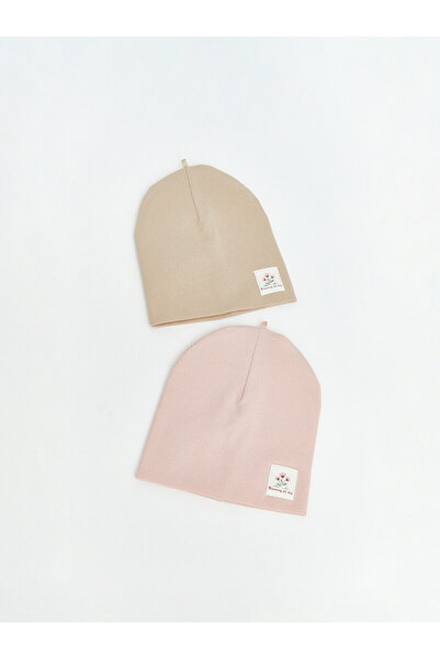LC Waikiki Nevavm Lcw Baby Pink Knitwear Plain Baby Girl Beanie with a Differ...
