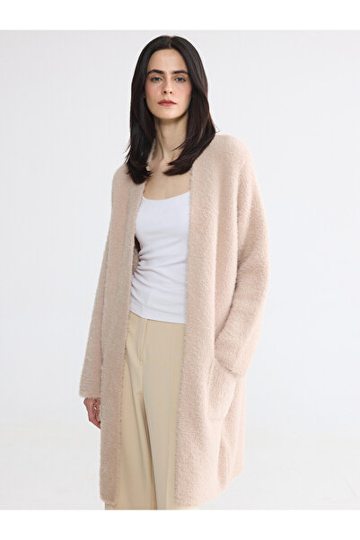 LC Waikiki Lcw Everyday Beige Knitwear Plain Women's Cardigan with Nevavm Dif...