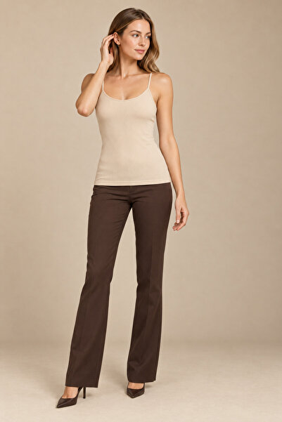 QKK Women's Cotton Thin Strap Ribbed Undershirt
