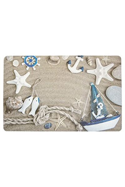OEM Suport Farfurii Bej cu Model de Vara Nisip Stele de Mare Corabie 43.5x28.5cm