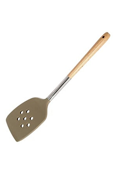 OEM Brown Silicone Spatula with Holes 31cm