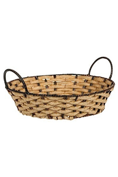 OEM Decorative Kitchen Basket Round Ecru Brown Woven Ø31.5x8.5cm