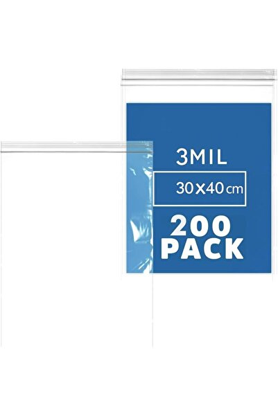 GENERAL Zip Bags 200 Counts 3 Mil 11.8"X15.7" Reclosable Zipper Plastic Poly ...
