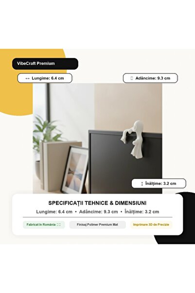 OEM Figurină fantomă pentru monitor, 64 x 92,5 x 31,8 mm - decor Halloween
