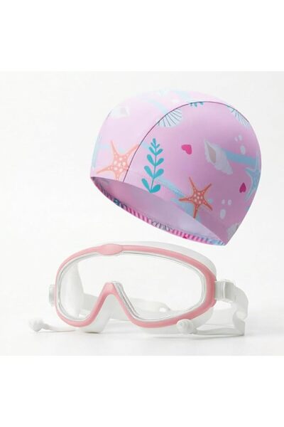 Generic Kids Swim Goggles and Swim Cap Set, Anti-Fog Waterproof Swimming Gogg...