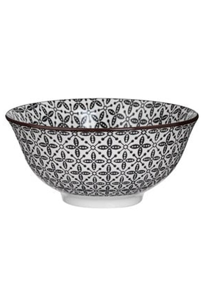 OEM Black Beige Pattern Porcelain Bowl 600ml