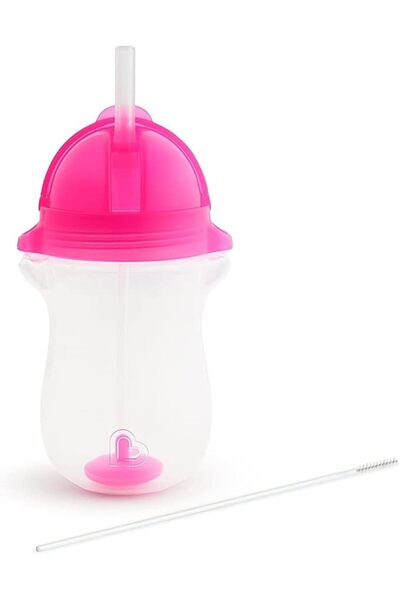 Munchkin Any Angle Click Lock Weighted Straw Trainer Cup, spill proof cup wit...