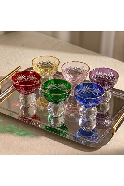 i love home glass Tassel Crystal 6-Piece Presentation and Turkish Delight Set