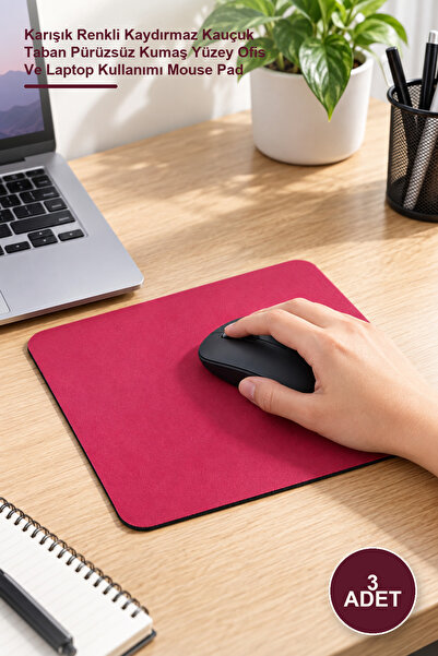 Yenilig 3 Pieces of Small Size Mousepad – Mixed Color Non-Slip Rubber Base Sm...